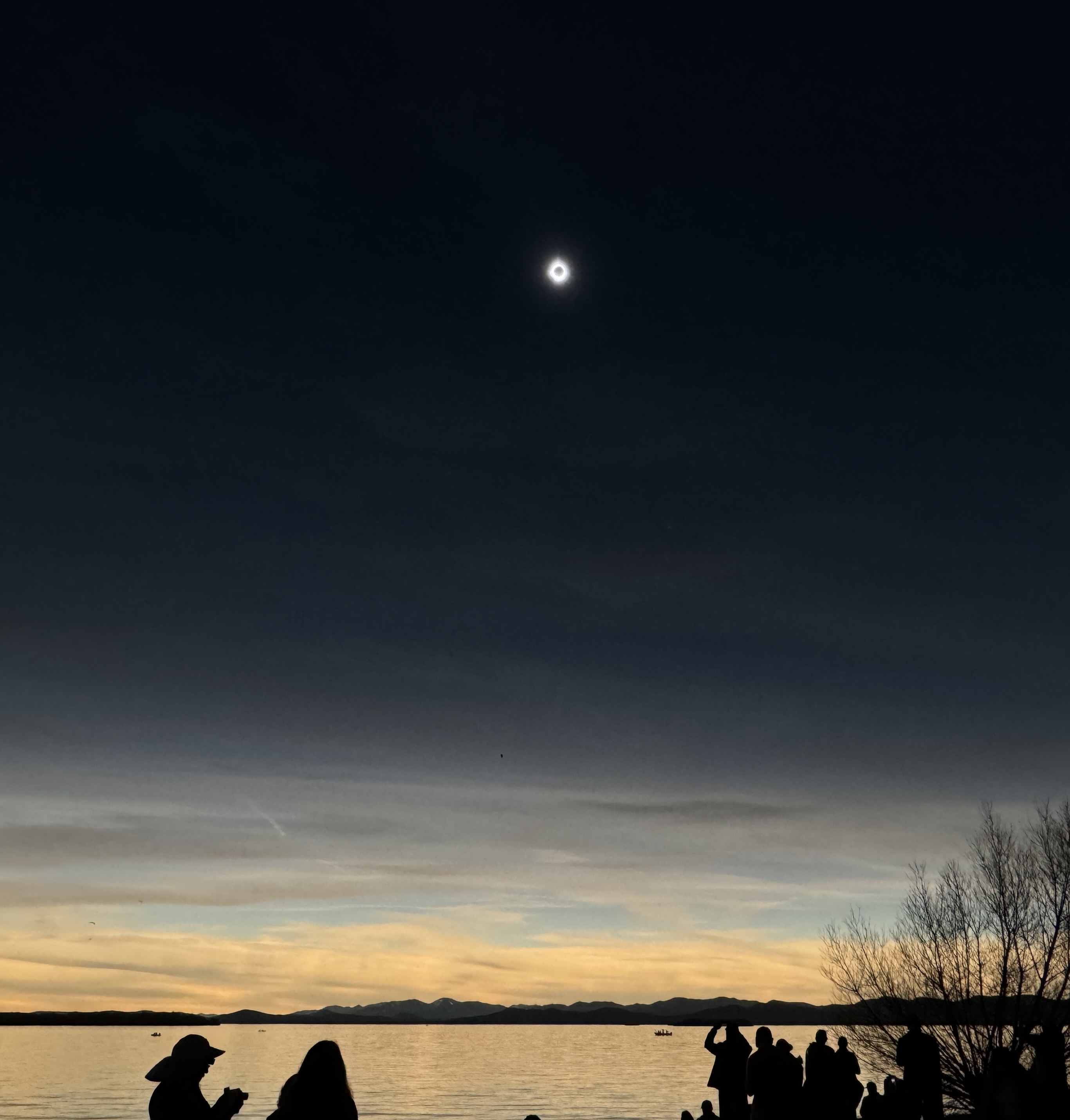 Total solar eclipse over Lake Champlain